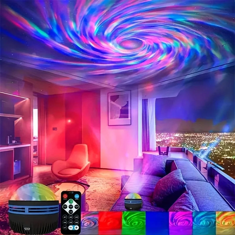 LED Night Lights Starry Sky LED Galaxy Projector USB Aurora Lamp 7-Mode Colorful Remote Control Room Party Decoration Kids Gifts