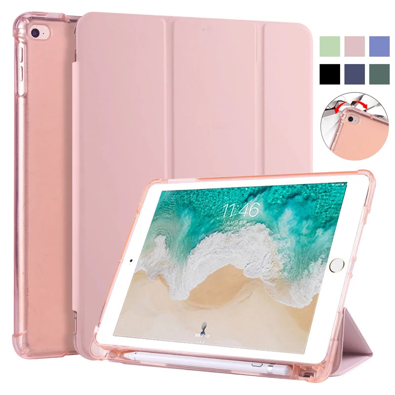 For iPad 9th 10th Generation Case With Pen Holder Trifold Smart Cover For iPad 10 2 10.2 9.7 iPad 9 10 8 7 6 5th Gen Air 11 4 5