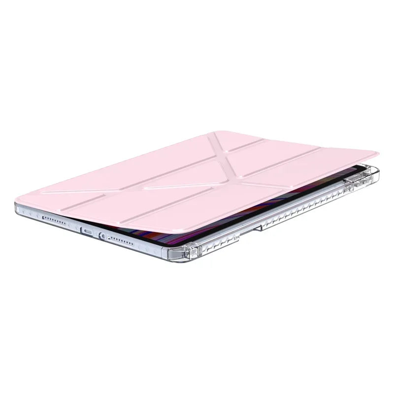 Clear Multi-Folding Tablet Cover For Redmi Pad Pro Case 12.1 with Pencil Holder Funda For Redmi Pad Pro Poco Pad 12 1 2024 Case