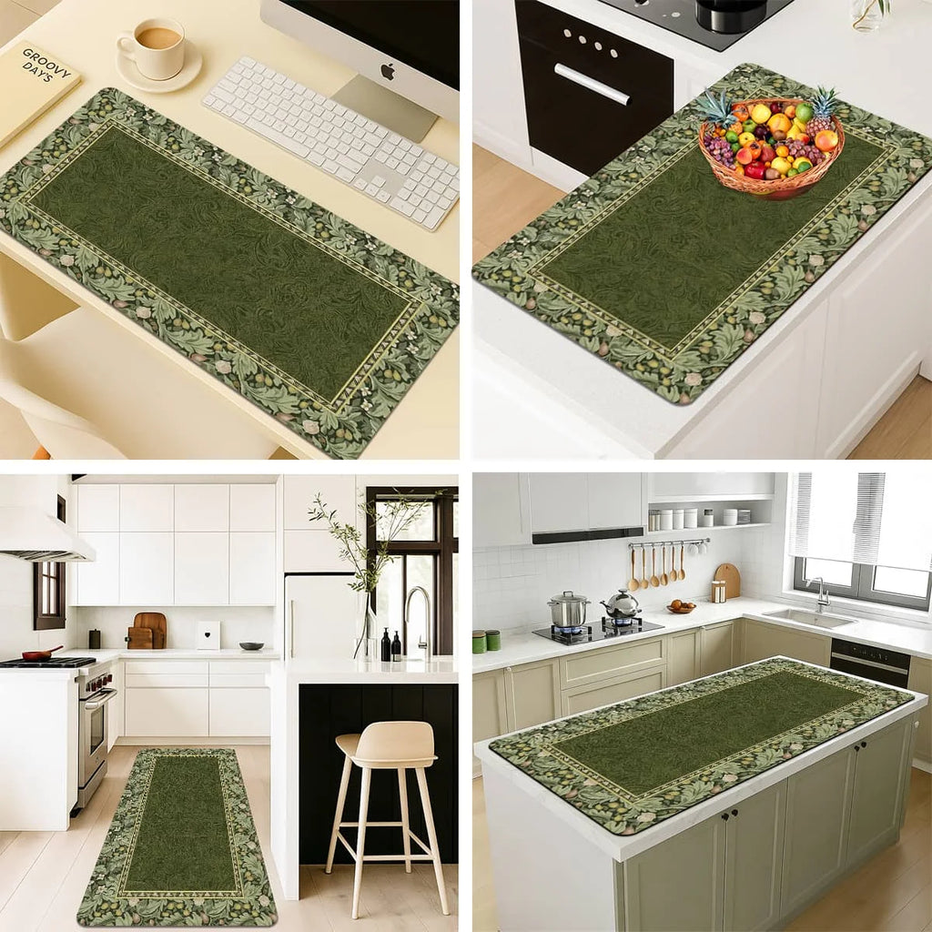 European Vintage Floral Mouse Pad-Non-Slip Bottom, Dust-proof, Smooth Surface Table Protector for Home Office Gaming, Study Desk