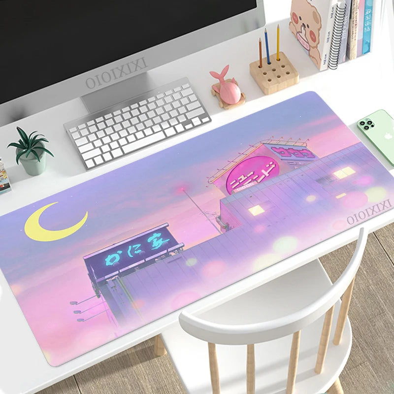 City Neon Mouse Pad Gaming XL Large HD Home New Mousepad XXL MousePads Non-Slip Carpet Soft Laptop Mice Pad