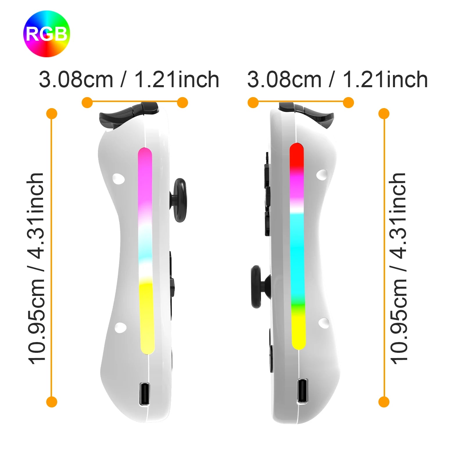 GAMINJA Wireless Switch Joypad Controller With RGB lamp For Switch Game Console L/R Handle Grip With Wake Up Screenshot Function