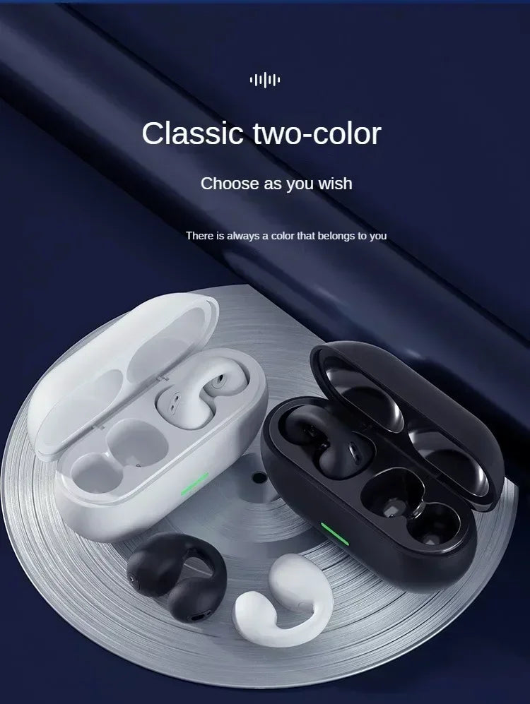 T75 Wireless Bluetooth 5.3 Bone Conduction Headphones Clip Ear Music Noise Canceling Headset HD Call Sports Gaming Earphone