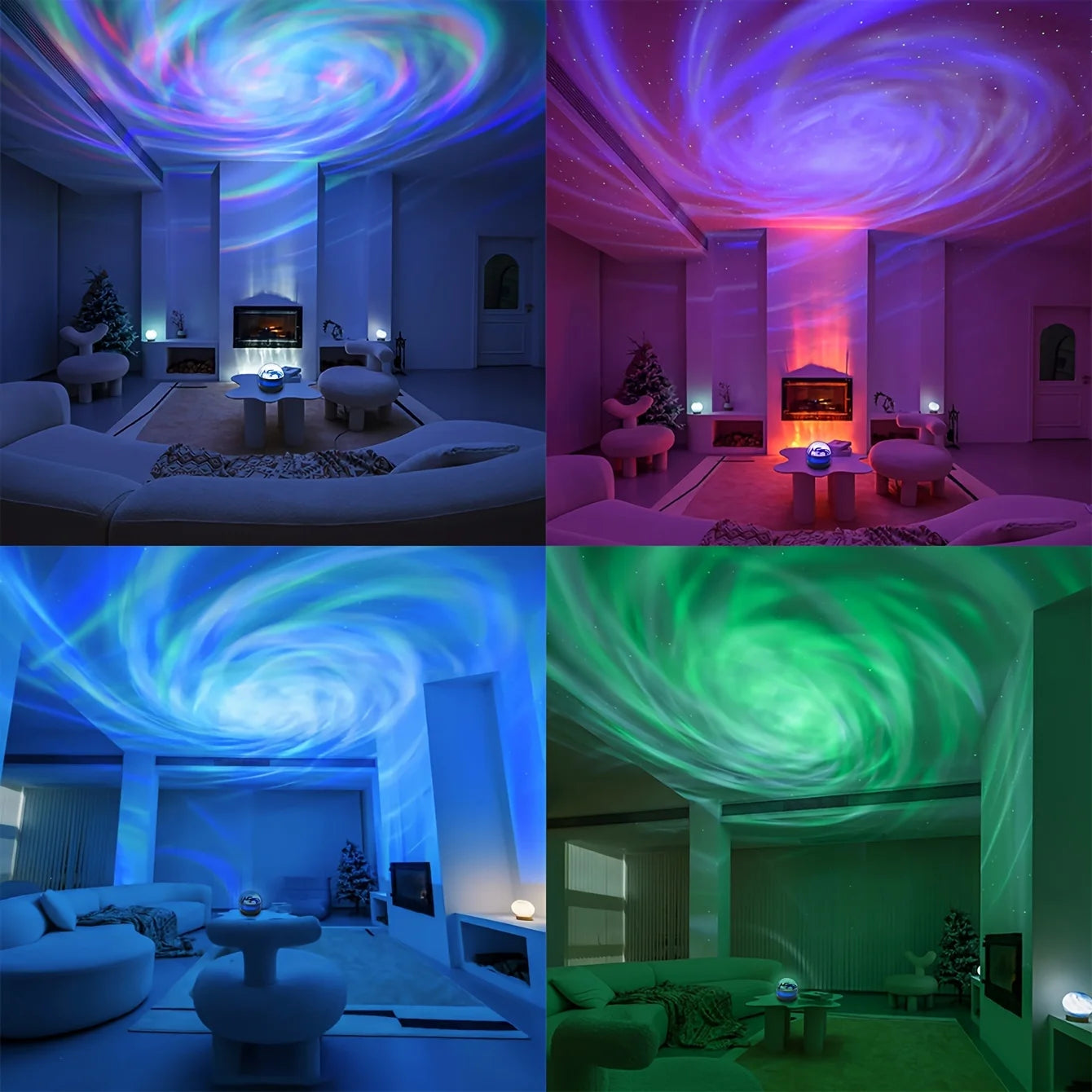 LED Night Lights Starry Sky LED Galaxy Projector USB Aurora Lamp 7-Mode Colorful Remote Control Room Party Decoration Kids Gifts