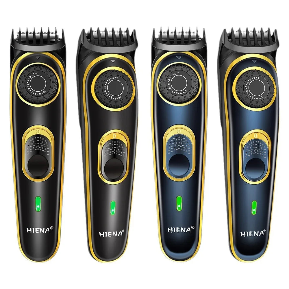 HIENA Electric Hair Clippers 10 Gear adjustable professional barber hair cutting machine Wet and Dry haircut Beard Trimmer Razor