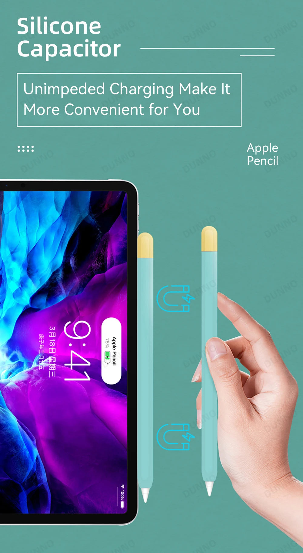 Pencil Case For Apple Pencil 1st 2nd Generation For iPad Apple Pencil Stylus Pen Protective Soft Silicone Cover