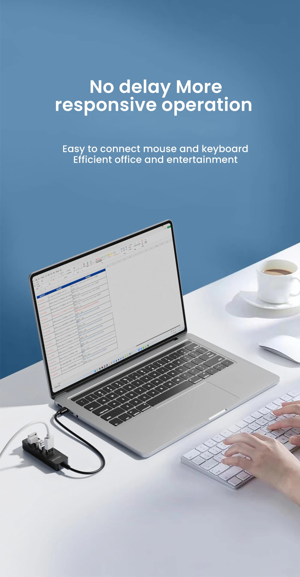 USB 3.0 HUB 4 Port Multi USB 3.0 Splitter Hub With USB C Charging Port Power Adapter Multiple Type C Expander Dock For Laptop PC