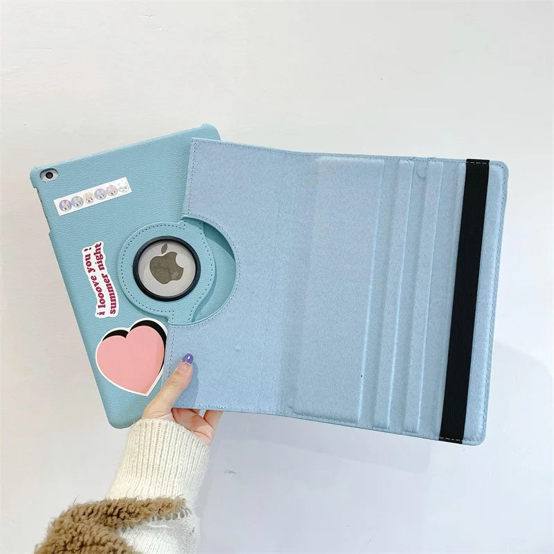 Case for iPad Pro 12.9 iPad Cover 2015/2017/2018/2020/2021/2022 360 Rotating Case iPad Pro 3rd 4th 5th Gen 11"inch Funda+Sticker