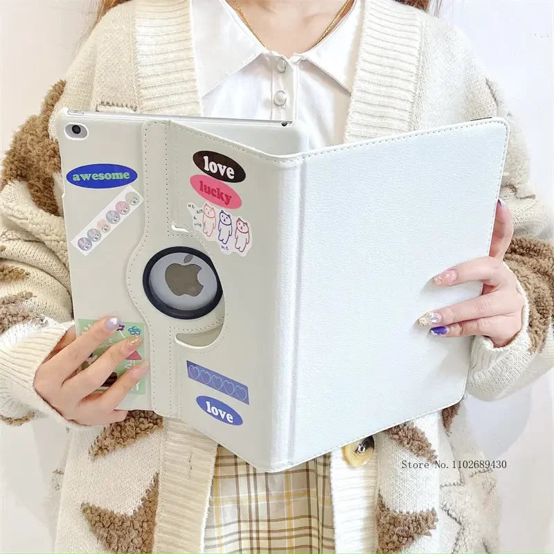 Case for iPad Pro 12.9 iPad Cover 2015/2017/2018/2020/2021/2022 360 Rotating Case iPad Pro 3rd 4th 5th Gen 11"inch Funda+Sticker