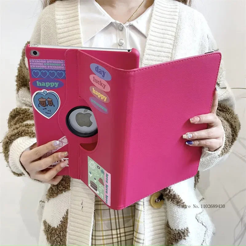 Case for iPad Pro 12.9 iPad Cover 2015/2017/2018/2020/2021/2022 360 Rotating Case iPad Pro 3rd 4th 5th Gen 11"inch Funda+Sticker