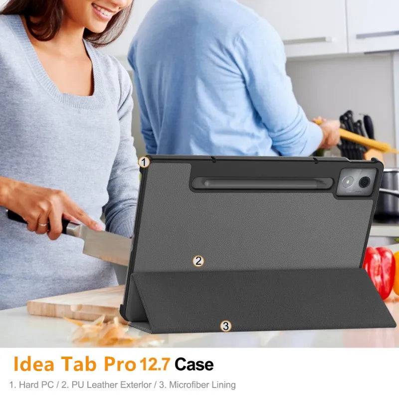For Lenovo Idea Tab Pro 12.7 12 7 Inch 2025 Smart Case Magnetic Folding PU Leather Stand Funda TB375FC/TB373FU 12.7"Tablet Cover