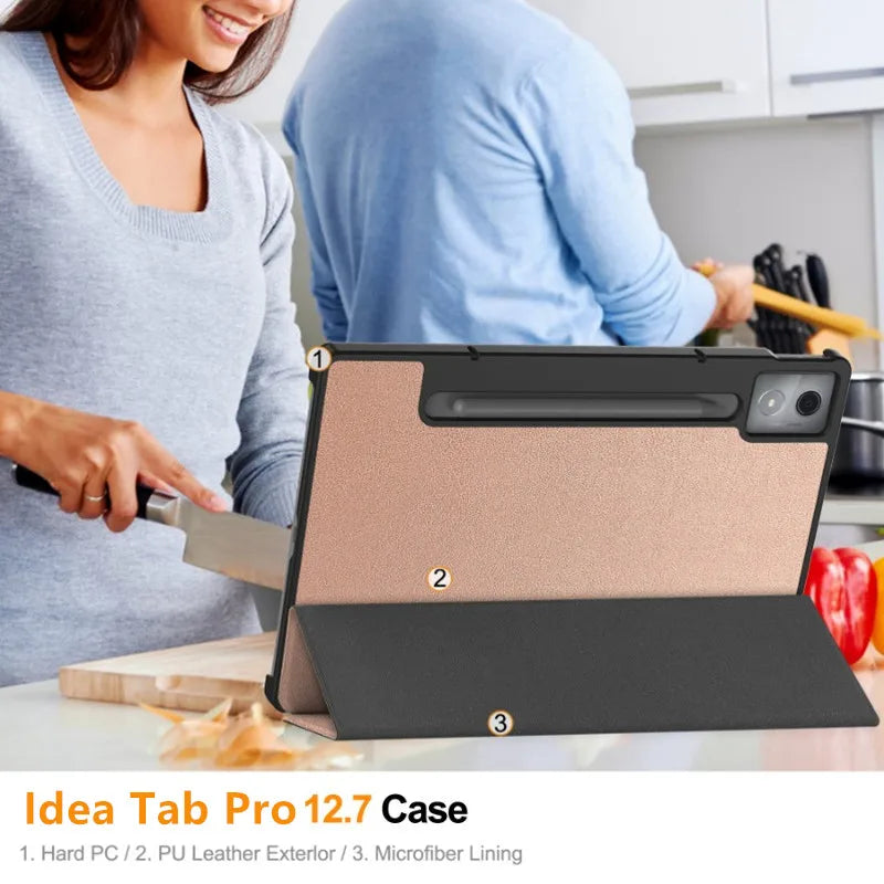 For Lenovo Idea Tab Pro 12.7 12 7 Inch 2025 Smart Case Magnetic Folding PU Leather Stand Funda TB375FC/TB373FU 12.7"Tablet Cover