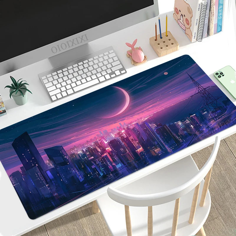 City Neon Mouse Pad Gaming XL Large HD Home New Mousepad XXL MousePads Non-Slip Carpet Soft Laptop Mice Pad