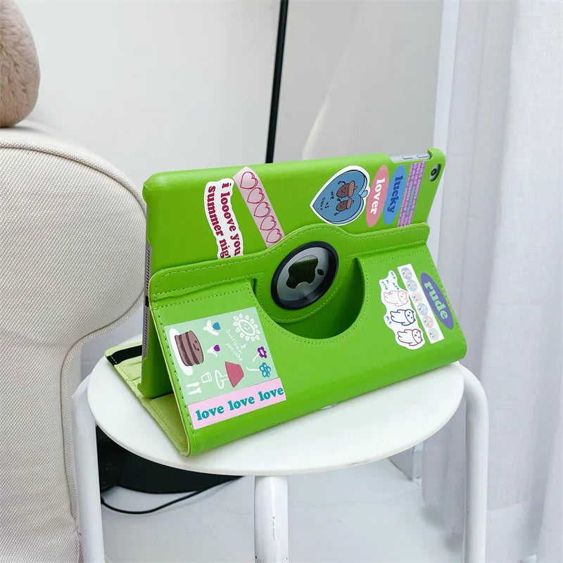 Case for iPad Pro 12.9 iPad Cover 2015/2017/2018/2020/2021/2022 360 Rotating Case iPad Pro 3rd 4th 5th Gen 11"inch Funda+Sticker