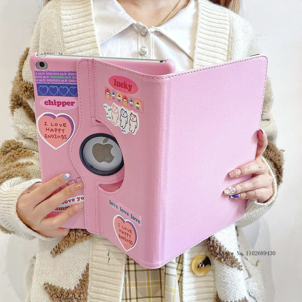 Case for iPad Pro 12.9 iPad Cover 2015/2017/2018/2020/2021/2022 360 Rotating Case iPad Pro 3rd 4th 5th Gen 11"inch Funda+Sticker