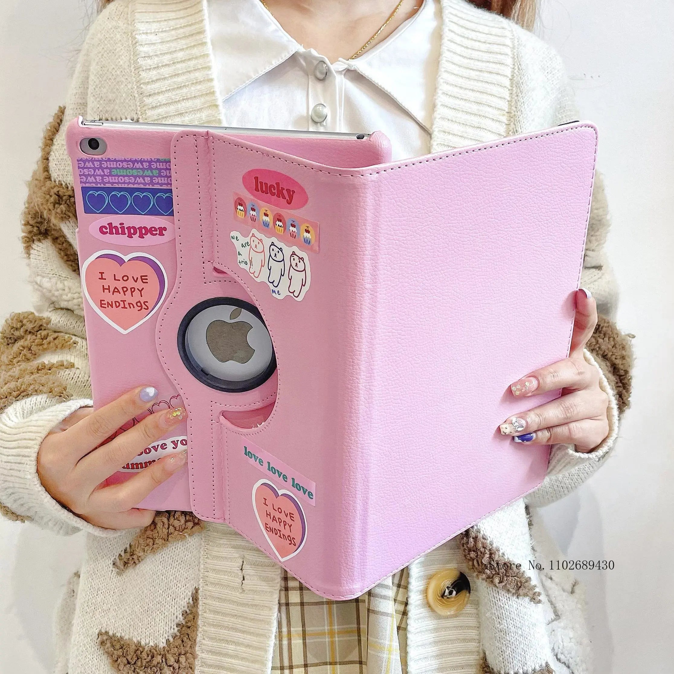 Case for iPad Pro 12.9 iPad Cover 2015/2017/2018/2020/2021/2022 360 Rotating Case iPad Pro 3rd 4th 5th Gen 11"inch Funda+Sticker