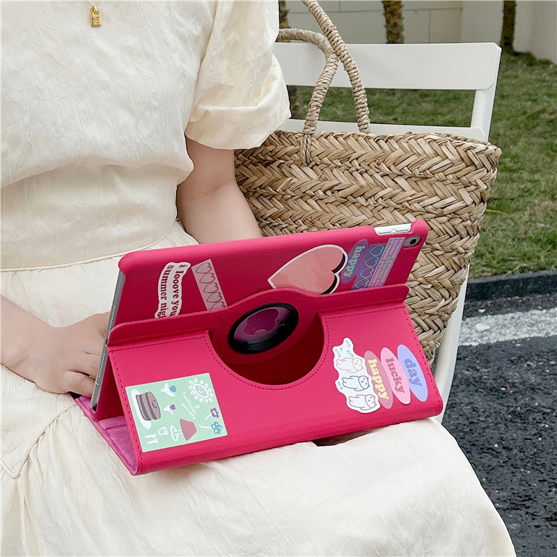 Case for iPad Pro 12.9 iPad Cover 2015/2017/2018/2020/2021/2022 360 Rotating Case iPad Pro 3rd 4th 5th Gen 11"inch Funda+Sticker