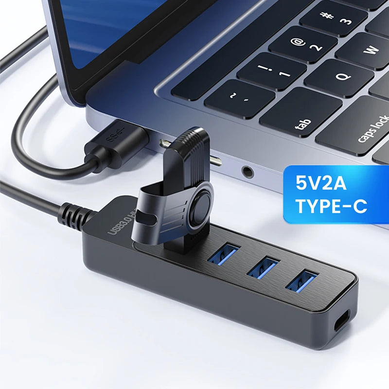 USB 3.0 HUB 4 Port Multi USB 3.0 Splitter Hub With USB C Charging Port Power Adapter Multiple Type C Expander Dock For Laptop PC