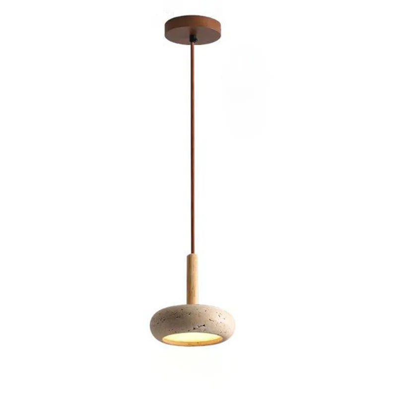 Hot Selling Pendant Lamps Wabi Sabi Circular Yellow Stone Commercial Home Decoration Restaurant Room LED Droplight
