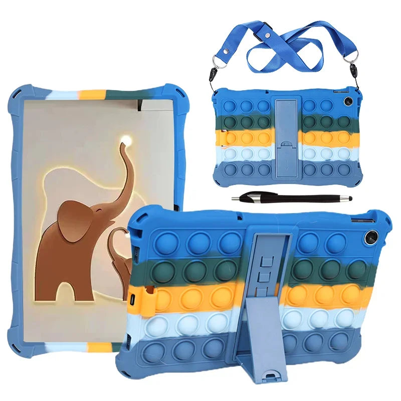 Funda Kids Case For Lenovo Tab M10 Plus(3nd Gen)TB-125F 10.6" M10(3rd Gen)TB-328F 10.1" M10 10.3" X606 X306 Silicone Stand Case