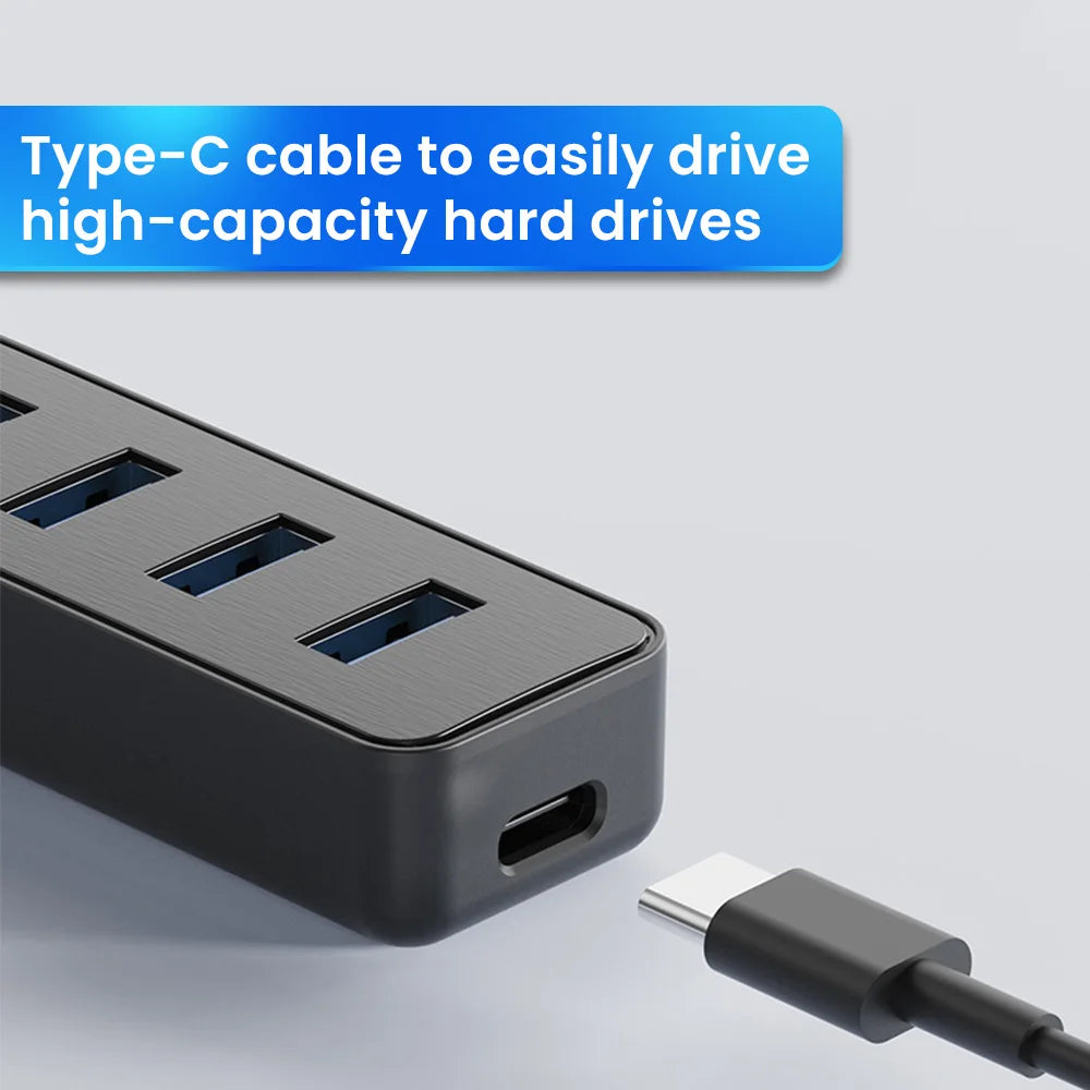 USB 3.0 HUB 4 Port Multi USB 3.0 Splitter Hub With USB C Charging Port Power Adapter Multiple Type C Expander Dock For Laptop PC