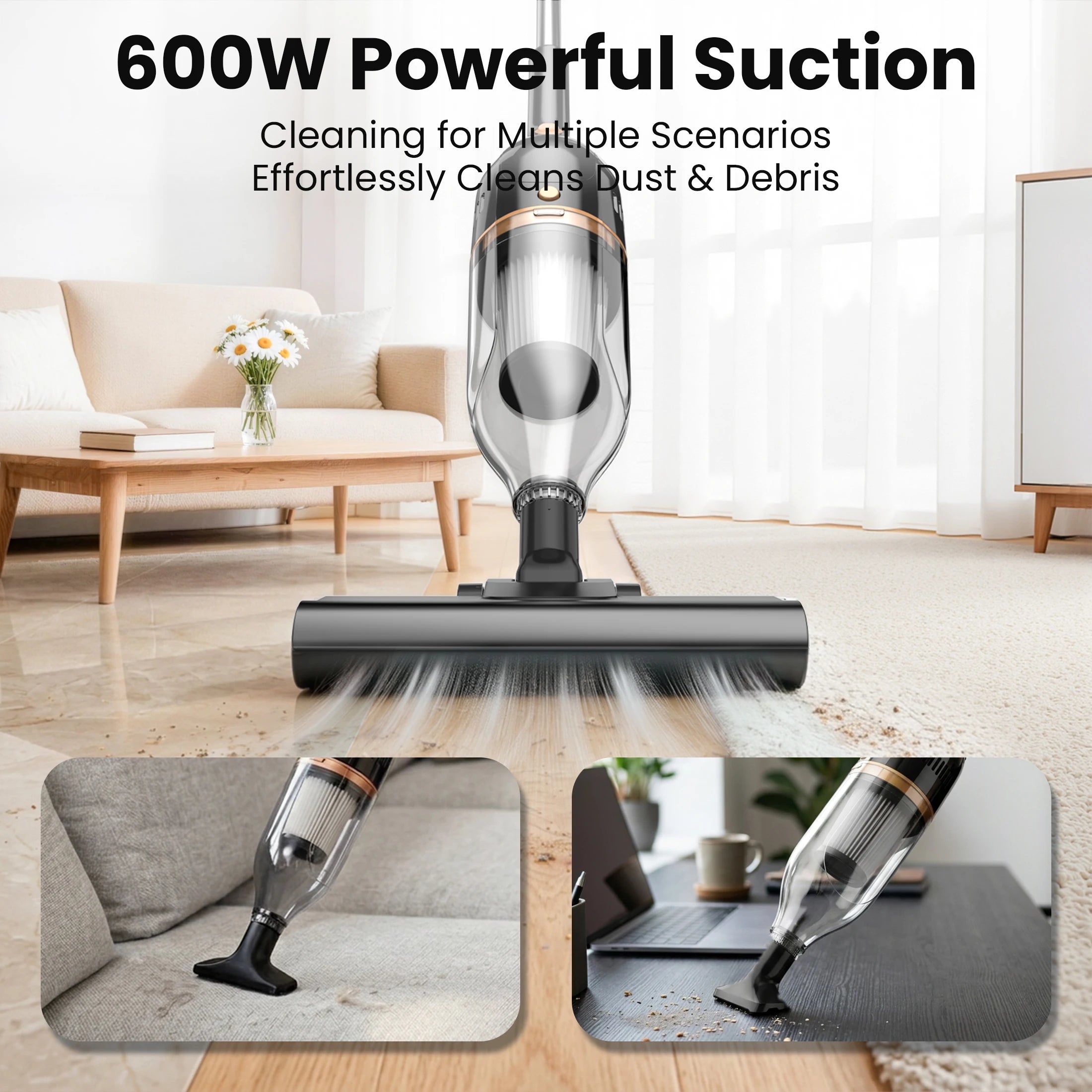 INSE R7 Corded Vacuum Cleaner, 20Kpa 600WPowerful Suction Handheld Stick Vacuum With 16Ft Cord, 2 in 1 Lightweight Vacuum Cleaner for Hard Floor Pet Hair