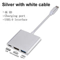 3 In 1 Usb-C Usb Hub Male To Female Hdmi-Compatible 4k Usb 3.1 Type-C To Usb 3.0 Charging Adapter For Macbook Air 12 Converter