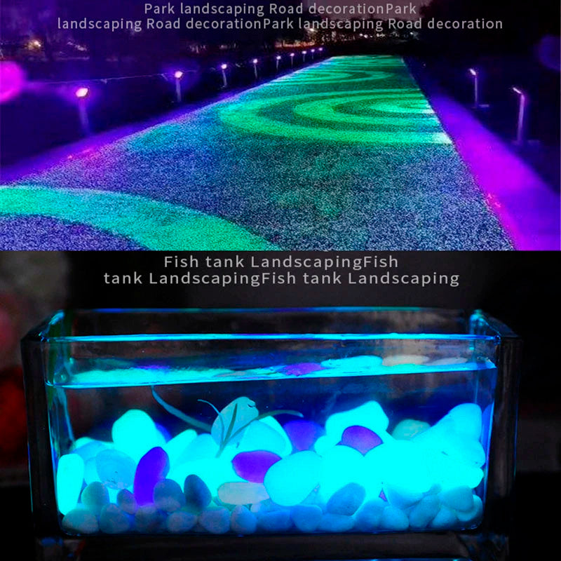 50Pcs Glow in the Dark Garden Pebbles For Sidewalk Garden Terrace Lawn Garden Patio Fish Tank Aquarium Decoration Glow Stone