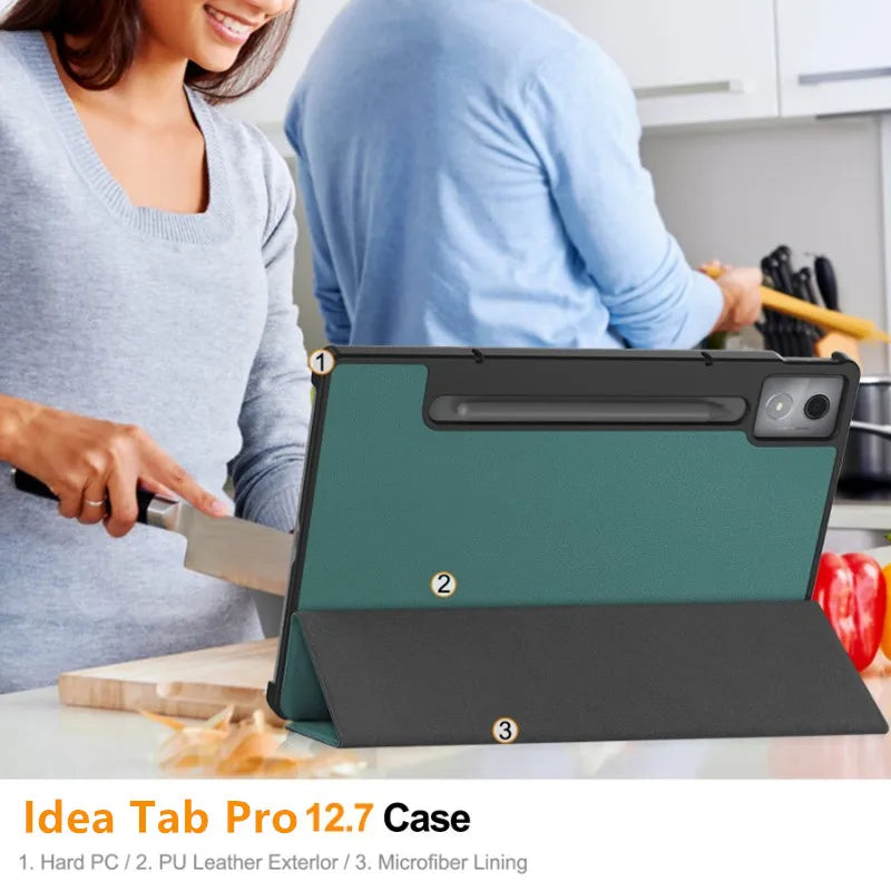 For Lenovo Idea Tab Pro 12.7 12 7 Inch 2025 Smart Case Magnetic Folding PU Leather Stand Funda TB375FC/TB373FU 12.7"Tablet Cover