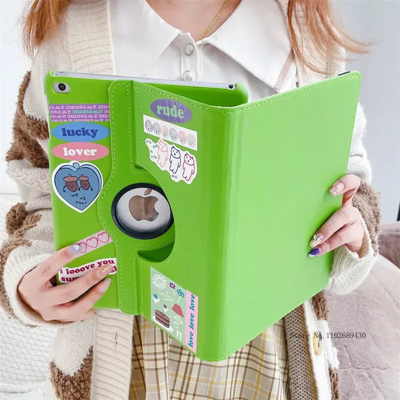 Case for iPad Pro 12.9 iPad Cover 2015/2017/2018/2020/2021/2022 360 Rotating Case iPad Pro 3rd 4th 5th Gen 11"inch Funda+Sticker