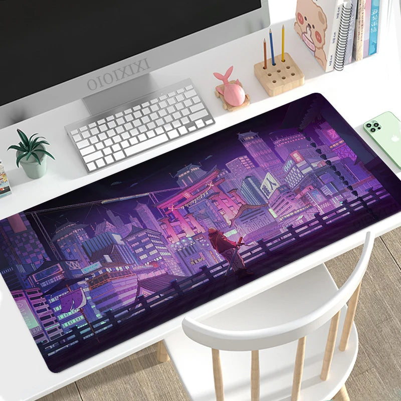 City Neon Mouse Pad Gaming XL Large HD Home New Mousepad XXL MousePads Non-Slip Carpet Soft Laptop Mice Pad