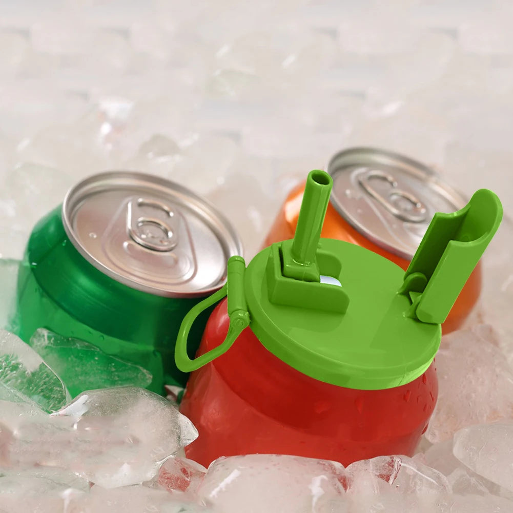 Colorful Soda Covers Reusable Silicone Soda Lids with Straws Bpa-free Covers for Standard Beverage Cans Jar Lid for Picnics