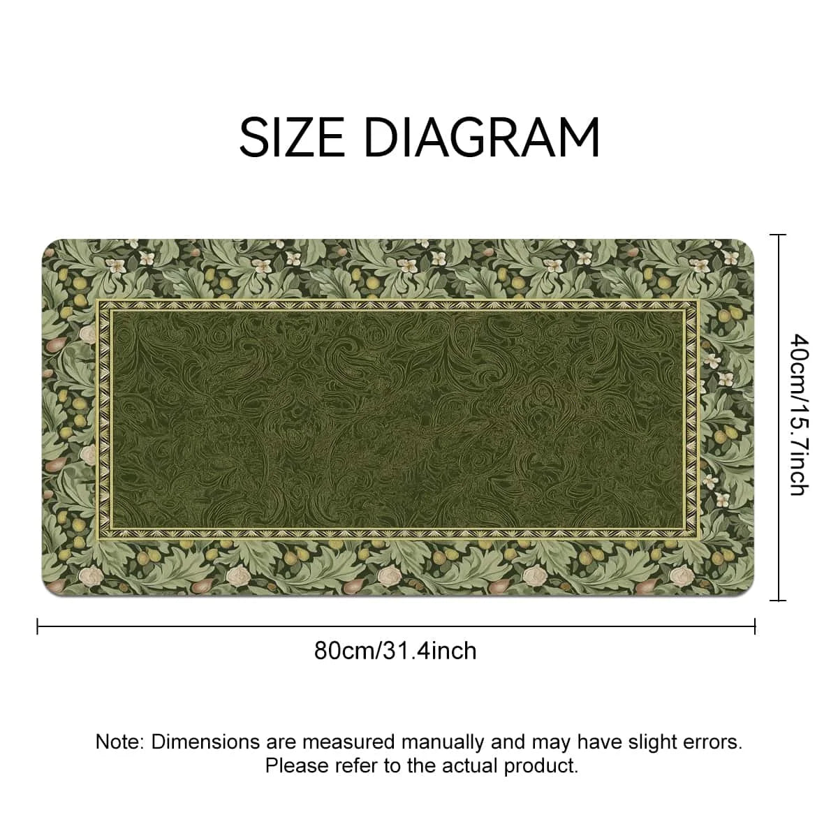 European Vintage Floral Mouse Pad-Non-Slip Bottom, Dust-proof, Smooth Surface Table Protector for Home Office Gaming, Study Desk