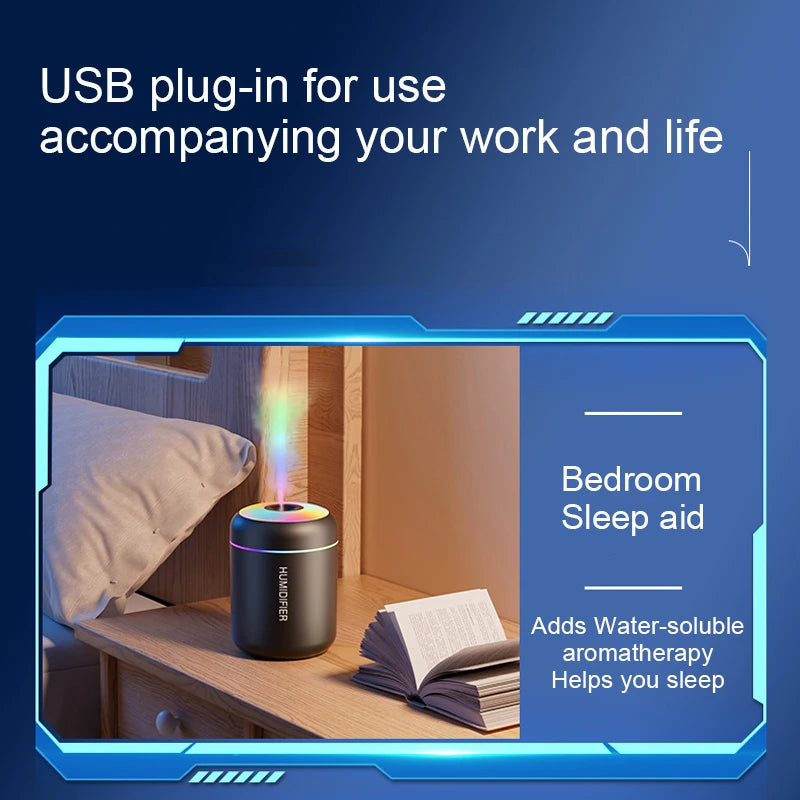 180ML Mini Air Humidifier USB Electric Aroma Diffuser Essential Oil Purifier Aromatherapy Mist Maker Lights For Car Home Bedroom