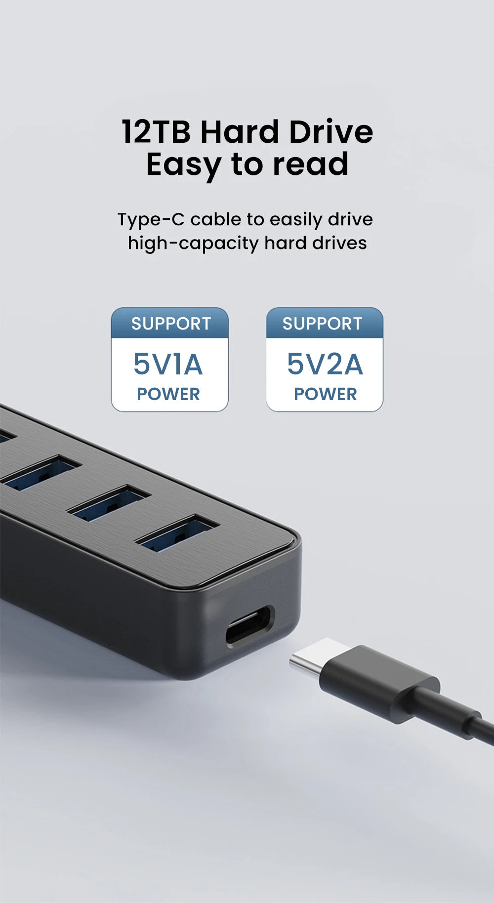 USB 3.0 HUB 4 Port Multi USB 3.0 Splitter Hub With USB C Charging Port Power Adapter Multiple Type C Expander Dock For Laptop PC