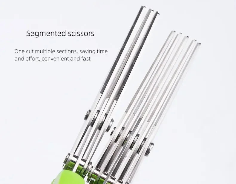 Multipurpose Cutting Shears with Stainless Steel 3/5 Layer Herb Stripper Kitchen Scissors Pepper Herb Scissors Shredded Chopped