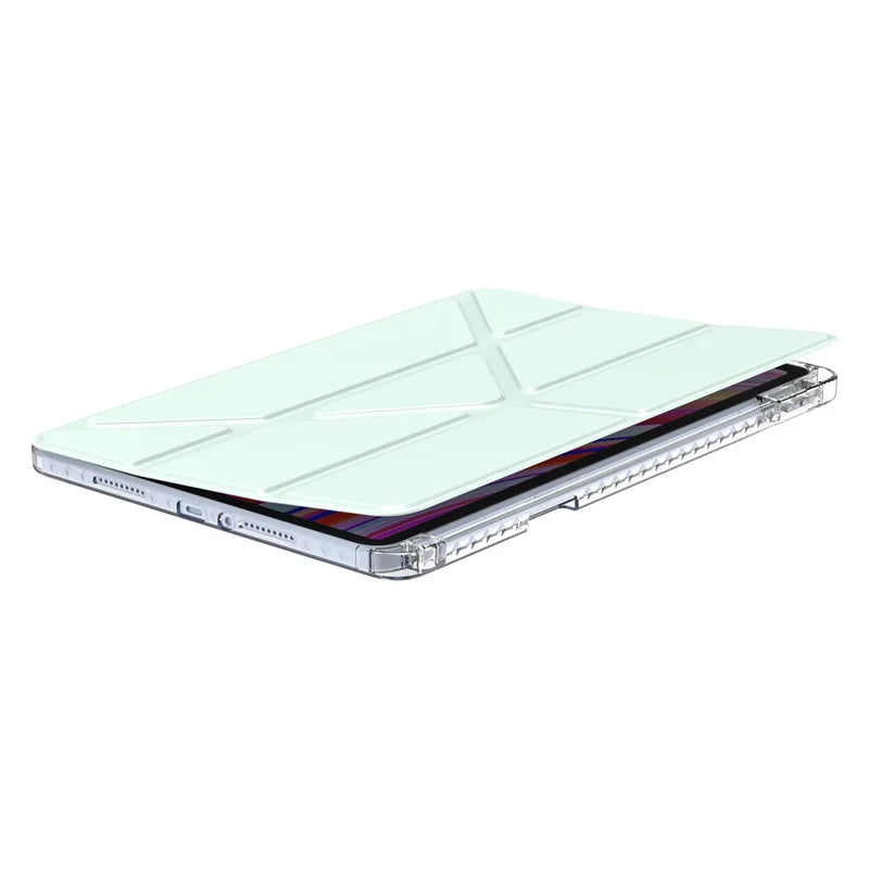 Clear Multi-Folding Tablet Cover For Redmi Pad Pro Case 12.1 with Pencil Holder Funda For Redmi Pad Pro Poco Pad 12 1 2024 Case
