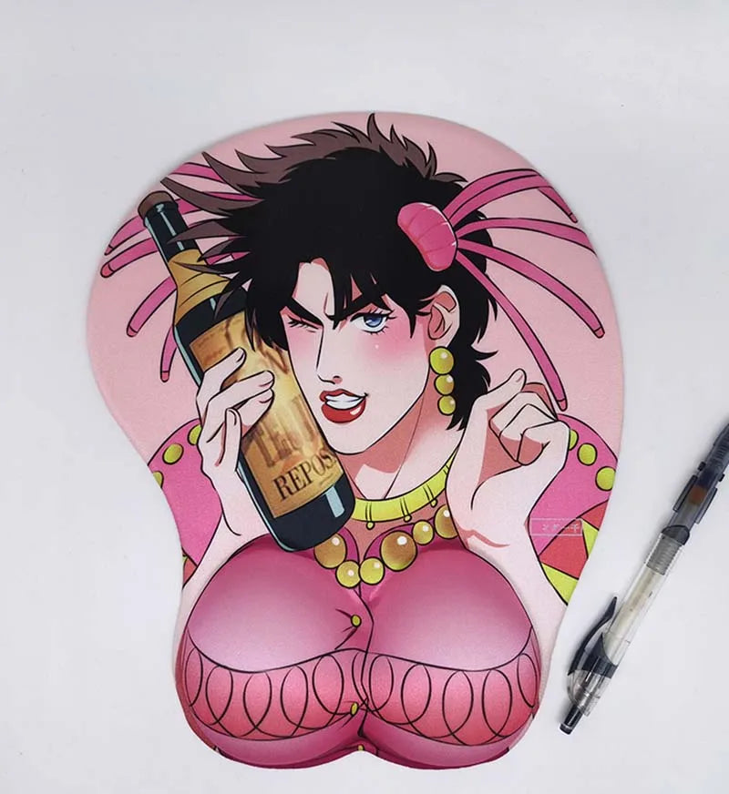 Jojo Mouse Pad Wrist Guard Silicone Gaming Accessories Wrist Rest  Mousepad Gamer Laptop Desk Mat Home Office Setup Desk Pad