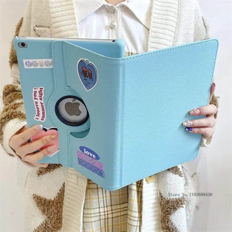 Case for iPad Pro 12.9 iPad Cover 2015/2017/2018/2020/2021/2022 360 Rotating Case iPad Pro 3rd 4th 5th Gen 11"inch Funda+Sticker
