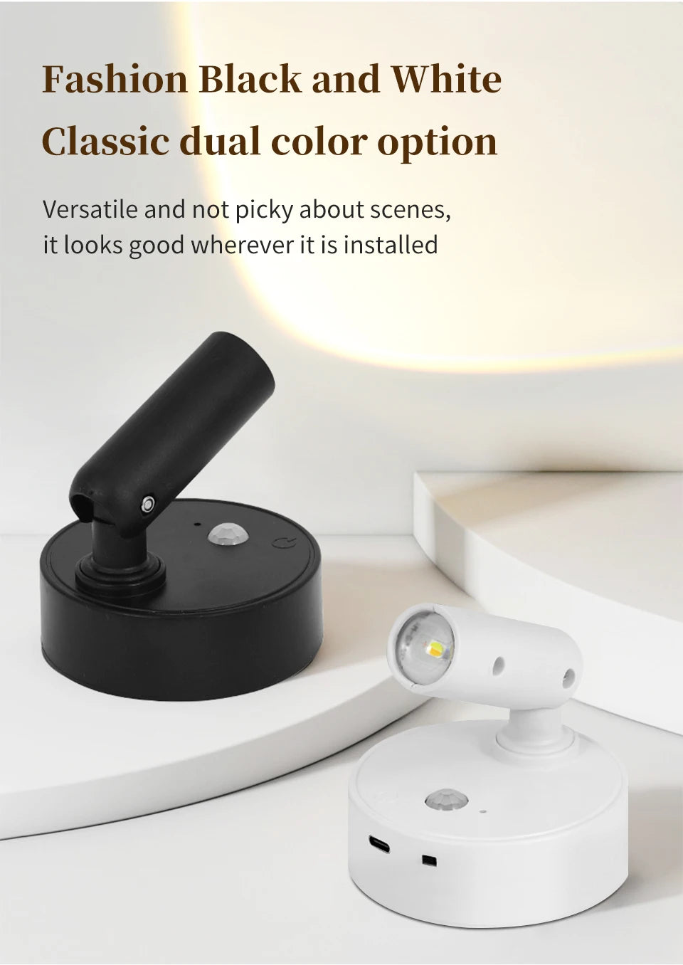 RGB Magnetic Wall Lamp Rotatable Spotlight 3Colors Touch Dimmable with Remote Control Rechargeable Motion Sensor LED Night Light
