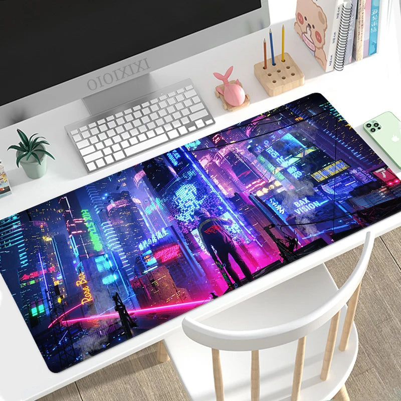 City Neon Mouse Pad Gaming XL Large HD Home New Mousepad XXL MousePads Non-Slip Carpet Soft Laptop Mice Pad