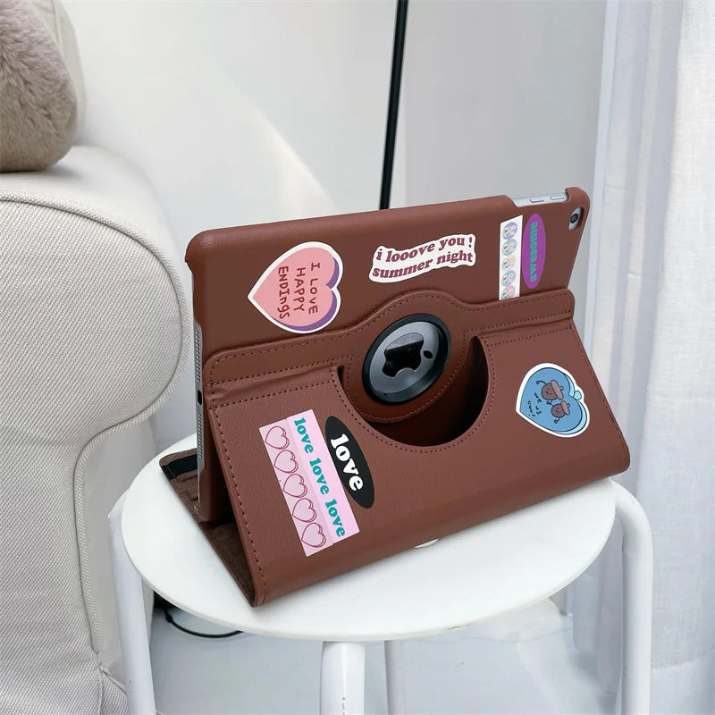 Case for iPad Pro 12.9 iPad Cover 2015/2017/2018/2020/2021/2022 360 Rotating Case iPad Pro 3rd 4th 5th Gen 11"inch Funda+Sticker