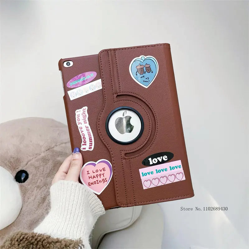 Case for iPad Pro 12.9 iPad Cover 2015/2017/2018/2020/2021/2022 360 Rotating Case iPad Pro 3rd 4th 5th Gen 11"inch Funda+Sticker