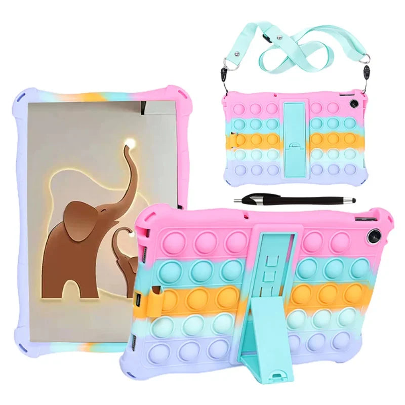 Funda Kids Case For Lenovo Tab M10 Plus(3nd Gen)TB-125F 10.6" M10(3rd Gen)TB-328F 10.1" M10 10.3" X606 X306 Silicone Stand Case