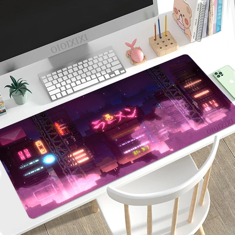 City Neon Mouse Pad Gaming XL Large HD Home New Mousepad XXL MousePads Non-Slip Carpet Soft Laptop Mice Pad