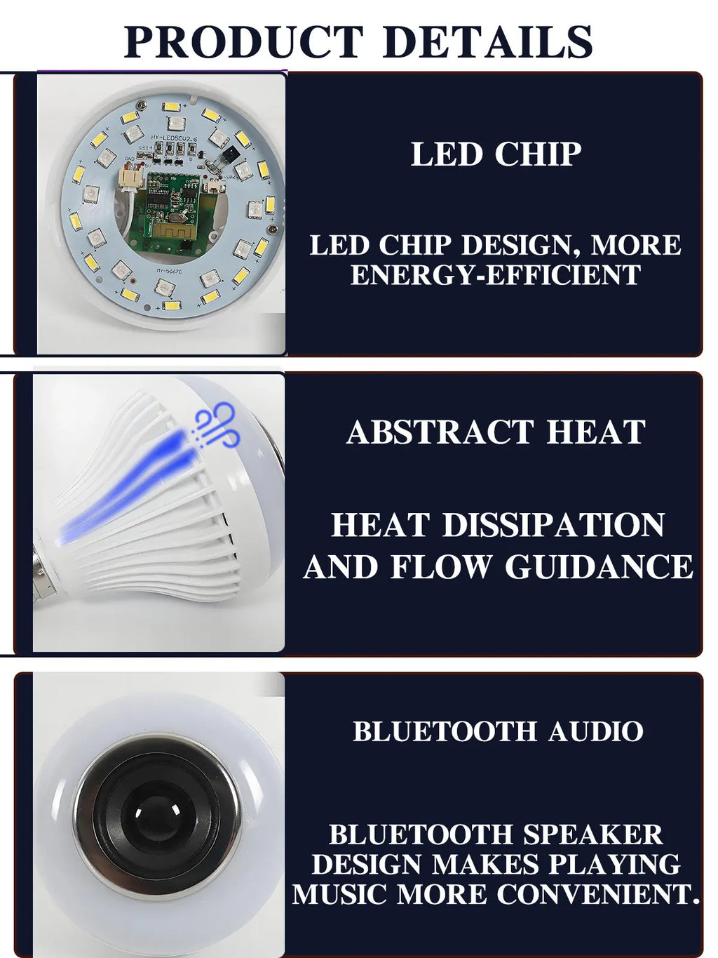 RGB Smart Bluetooth Speaker Music Bulb Colorful Stage Light Bulb With Remote Control E27  Led Dimmable Bulb For Home Party