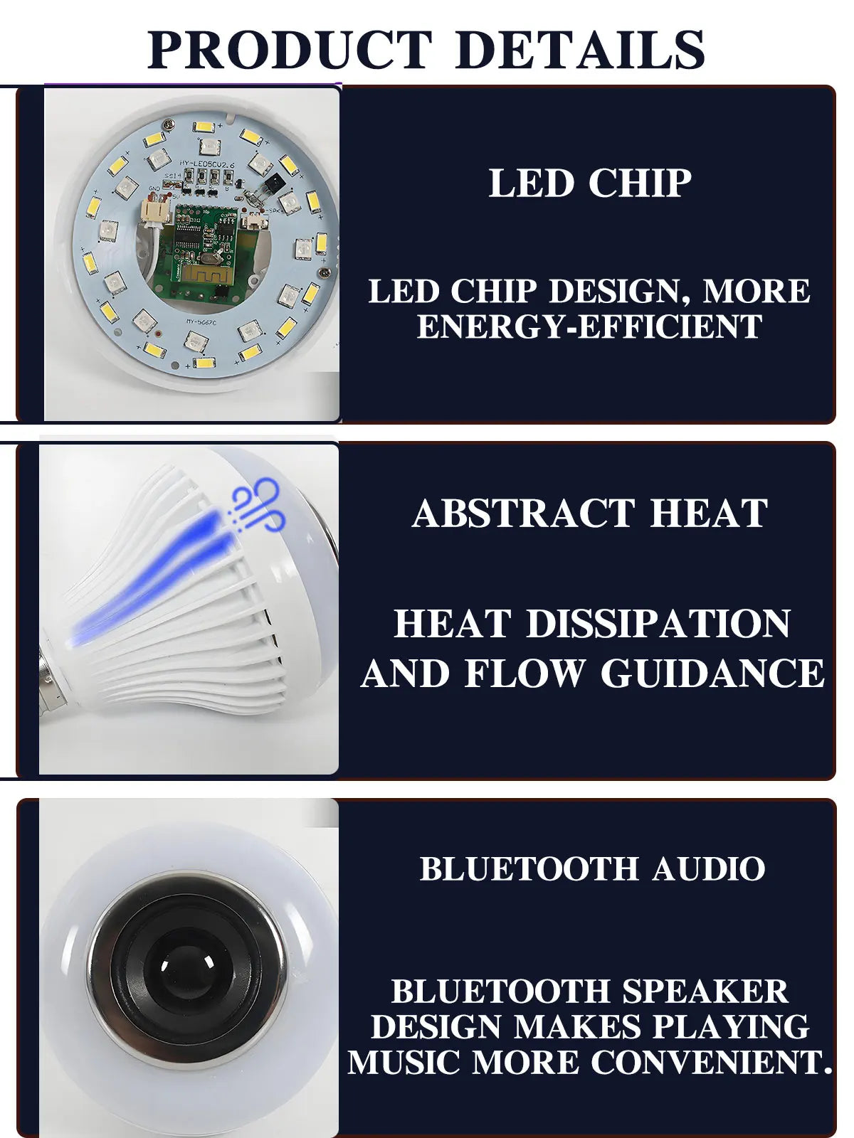 RGB Smart Bluetooth Speaker Music Bulb Colorful Stage Light Bulb With Remote Control E27  Led Dimmable Bulb For Home Party