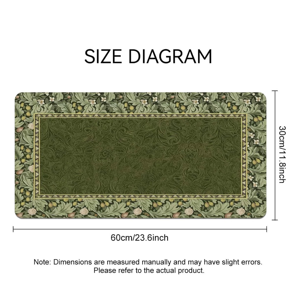 European Vintage Floral Mouse Pad-Non-Slip Bottom, Dust-proof, Smooth Surface Table Protector for Home Office Gaming, Study Desk