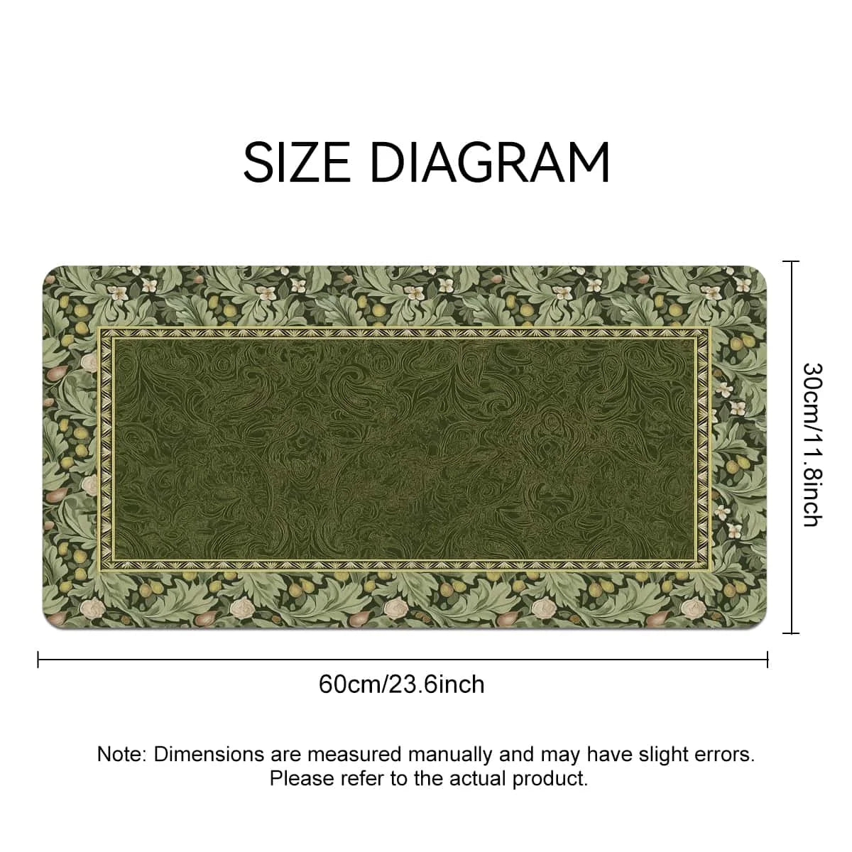 European Vintage Floral Mouse Pad-Non-Slip Bottom, Dust-proof, Smooth Surface Table Protector for Home Office Gaming, Study Desk