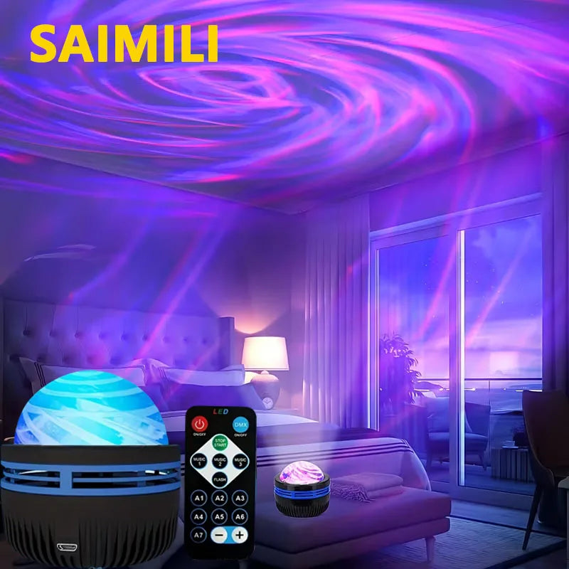 LED Night Lights Starry Sky LED Galaxy Projector USB Aurora Lamp 7-Mode Colorful Remote Control Room Party Decoration Kids Gifts